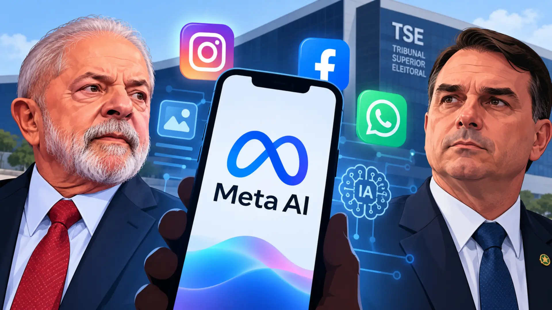 Meta admite falha na IA envolvendo Lula e Flávio Bolsonaro; TSE cobra igualdade